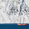 Zeilschip Noorderlicht in Krossfjorden, Spitsbergen